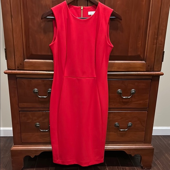 Elegant Red Sleeveless Dress - Picture 2 of 4